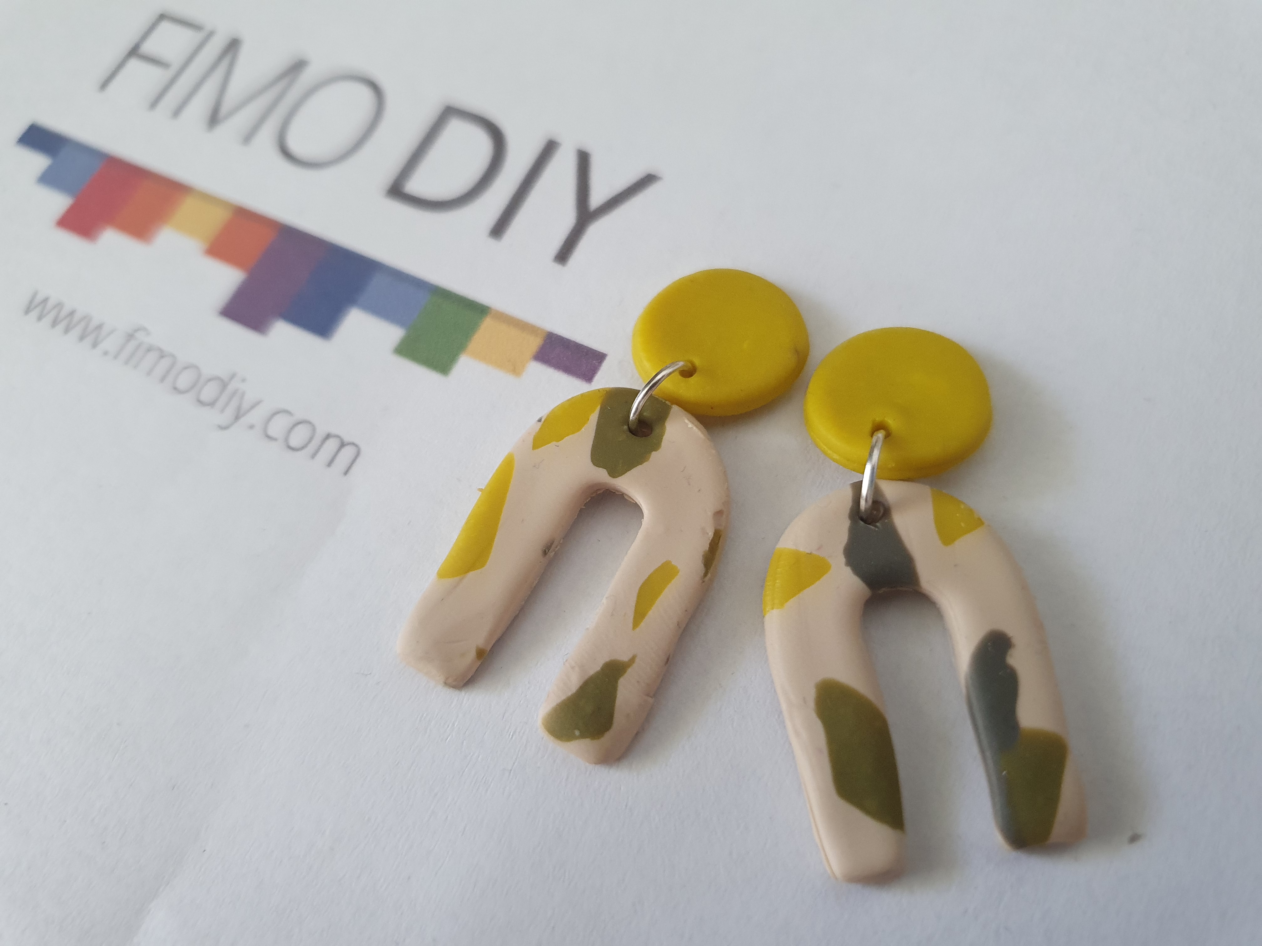 polymer clay arch earrings