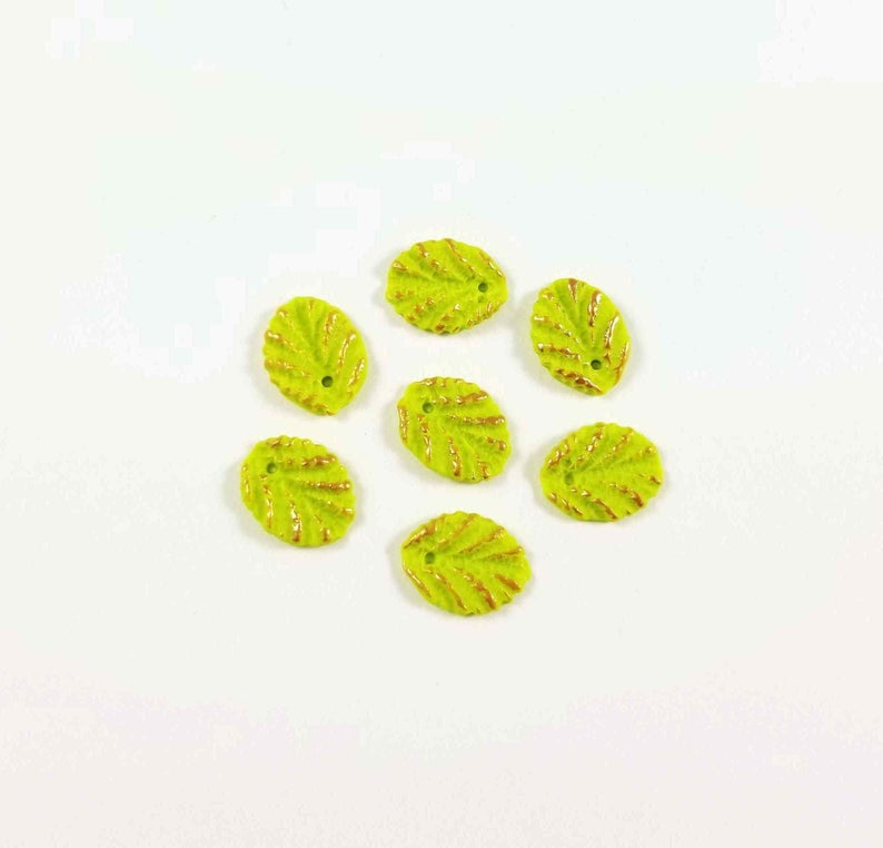 Polymer clay leaf beads