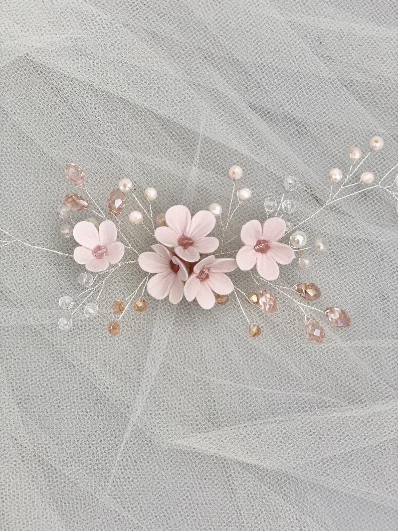 Bridal hair accessories hair wire with pearls and flowers