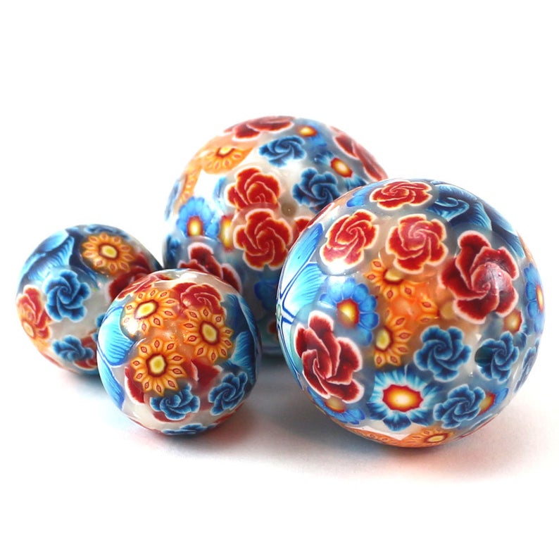 Polymer clay cane beads