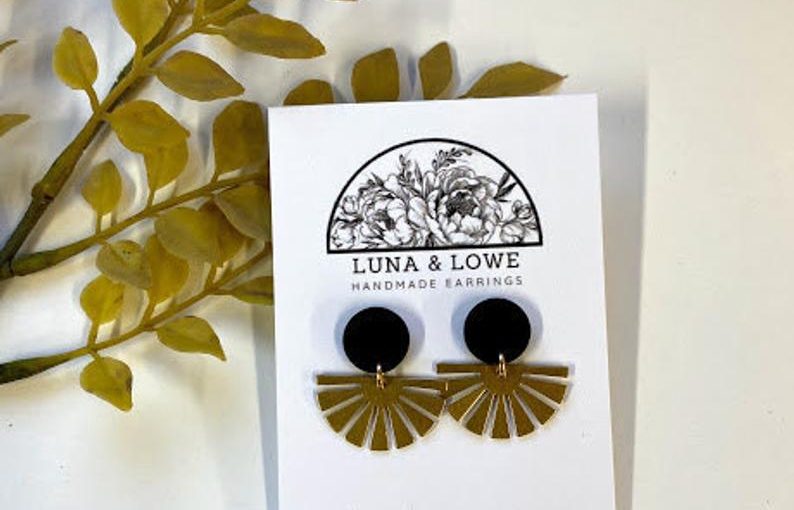 Polymer clay sun charm earrings