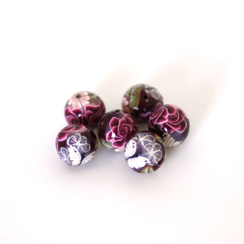 Polymer clay cane beads