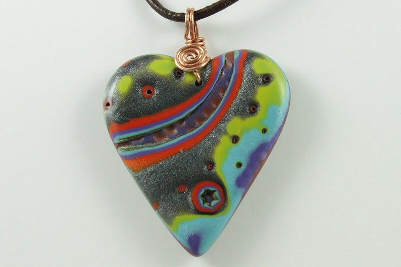 Colorful heart pendant