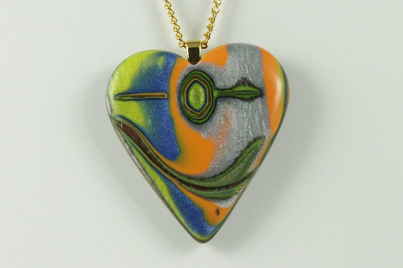 Colorful heart pendant