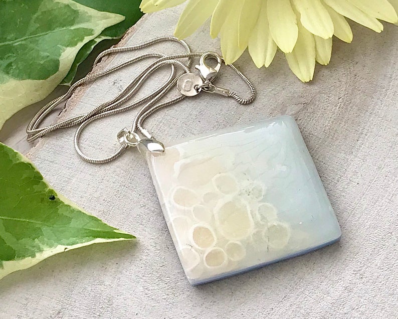 Polymer Clay Pendant - Soft Pastel Shaded Necklace - Polymer Clay Jewellery