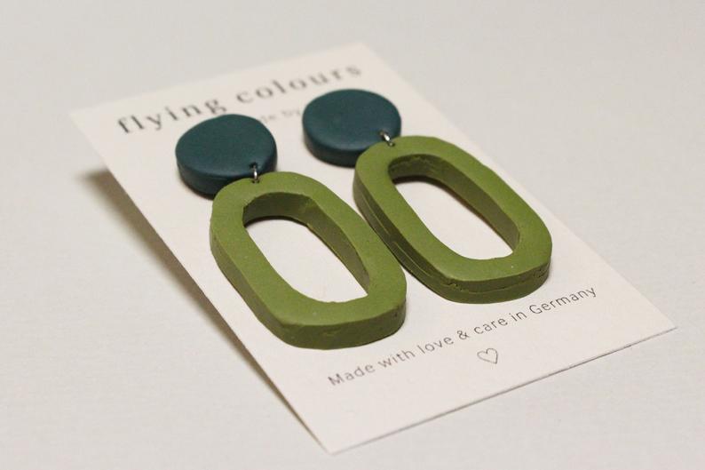 Polymer clay olive earrings