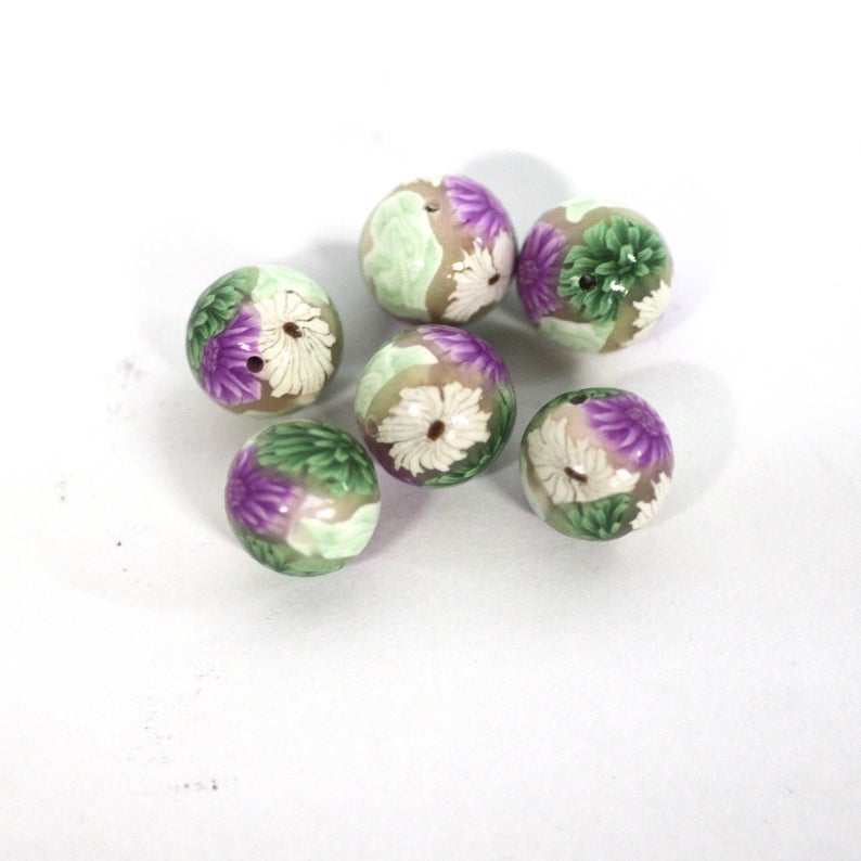 Polymer clay cane beads