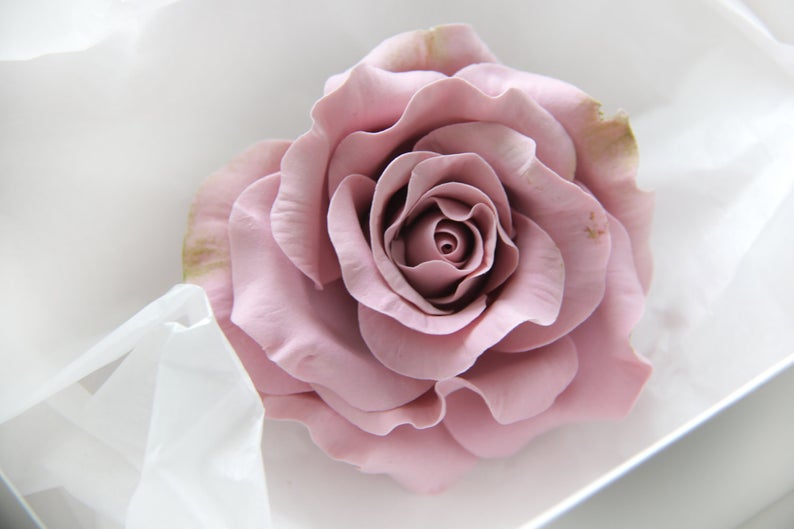 Large polymer clay flower hair clip