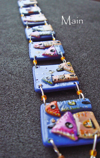 polymer clay bracelet home sweet home