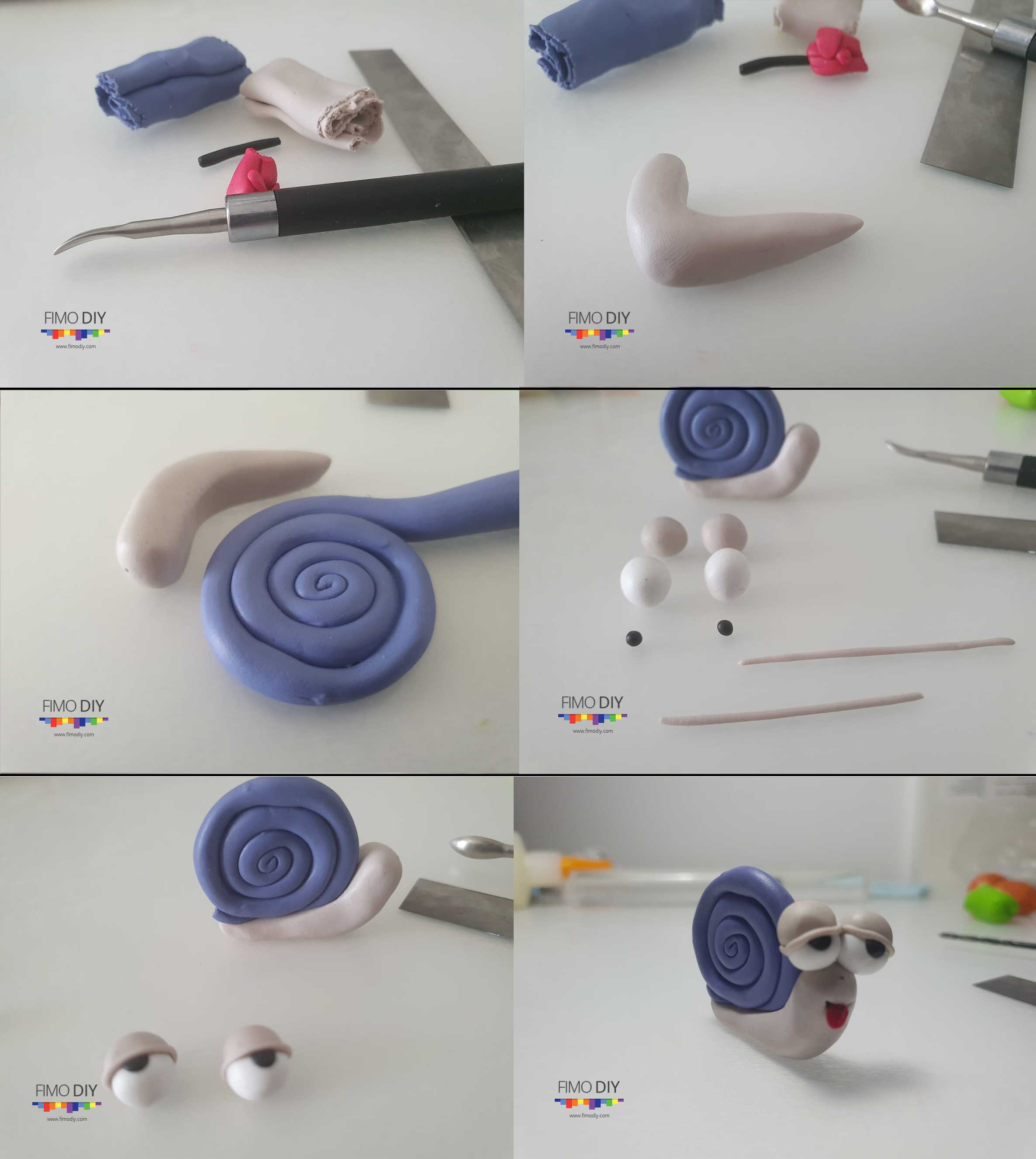 Polymer clay snail tutorial