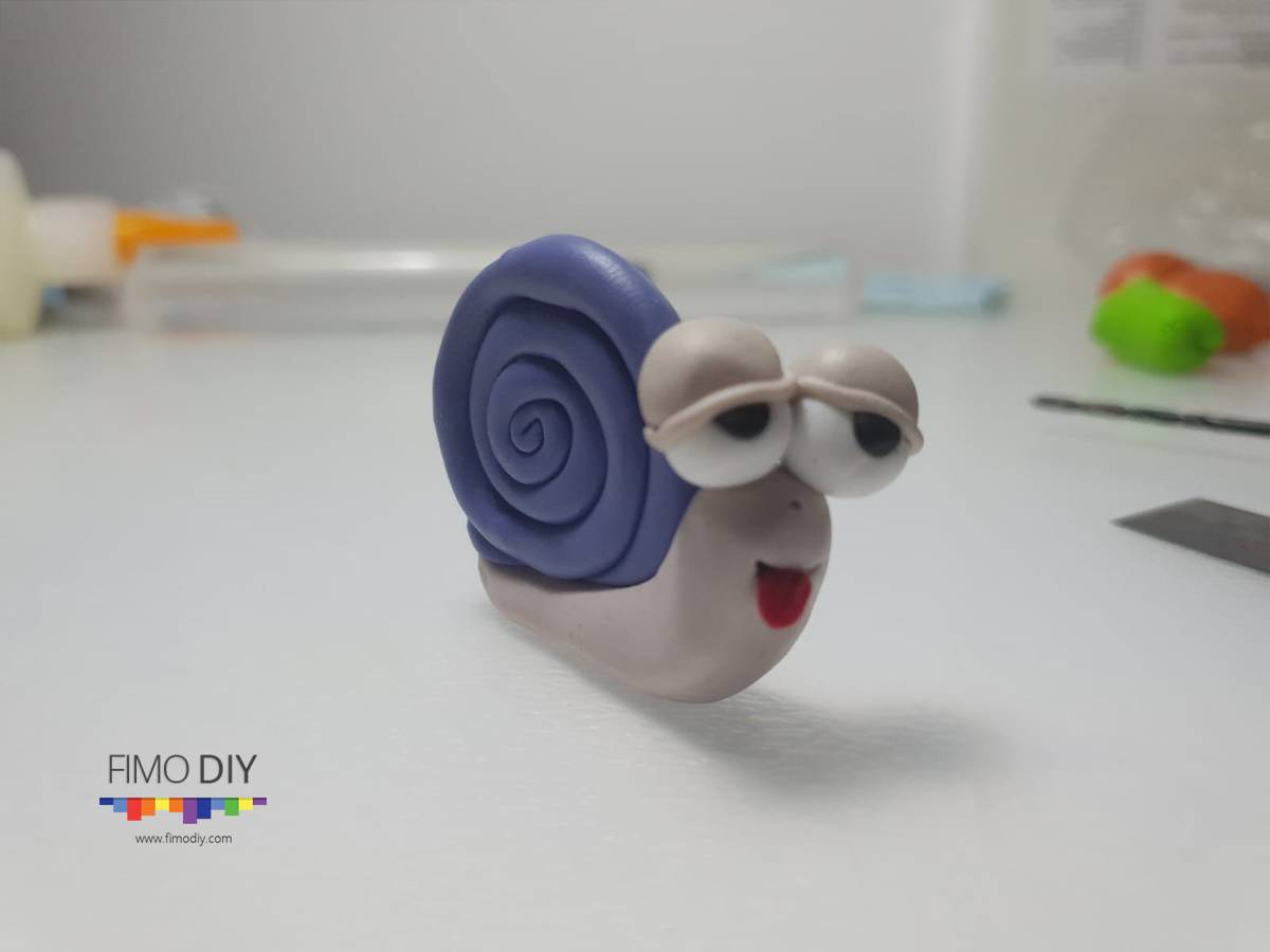 polymer clay snail