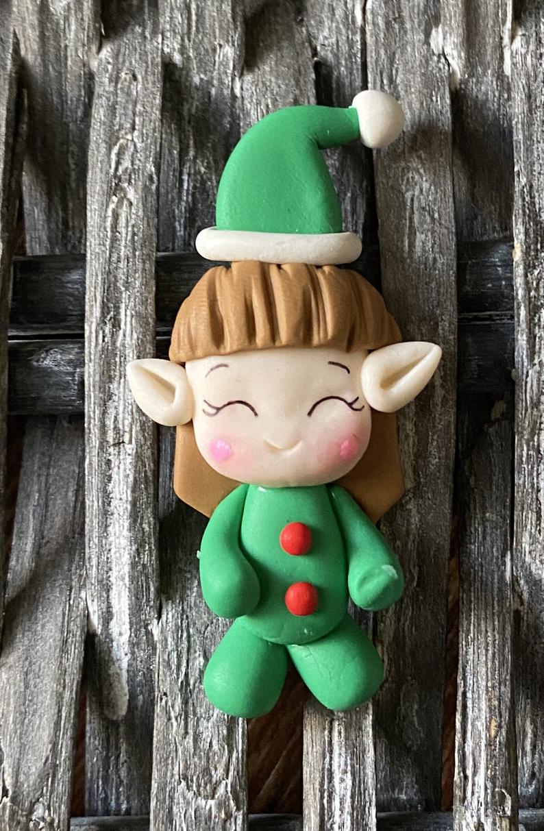 Christmas clays, Elf Clay, Dream Catcher Clay, bow clay, bow center piece, bow embellishment, baby elf