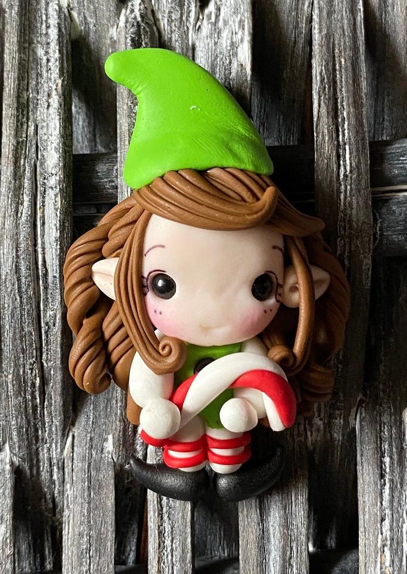 Christmas clays, Elf Clay, Dream Catcher Clay, bow clay, bow center piece, bow embellishment, girl elf