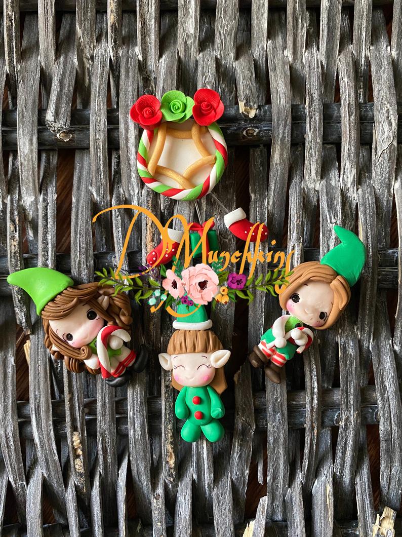 Polymer clay elf decoration