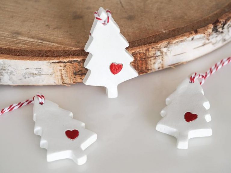 Rustic Christmas decorations in polymer clay