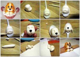 Check this Polymer clay puppy book sign, you might like it!
