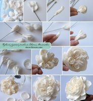 Polymer clay pion shaped rose – DIY step by step tutorial