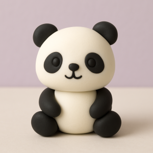 Clay panda bear - DIY step by step tutorial