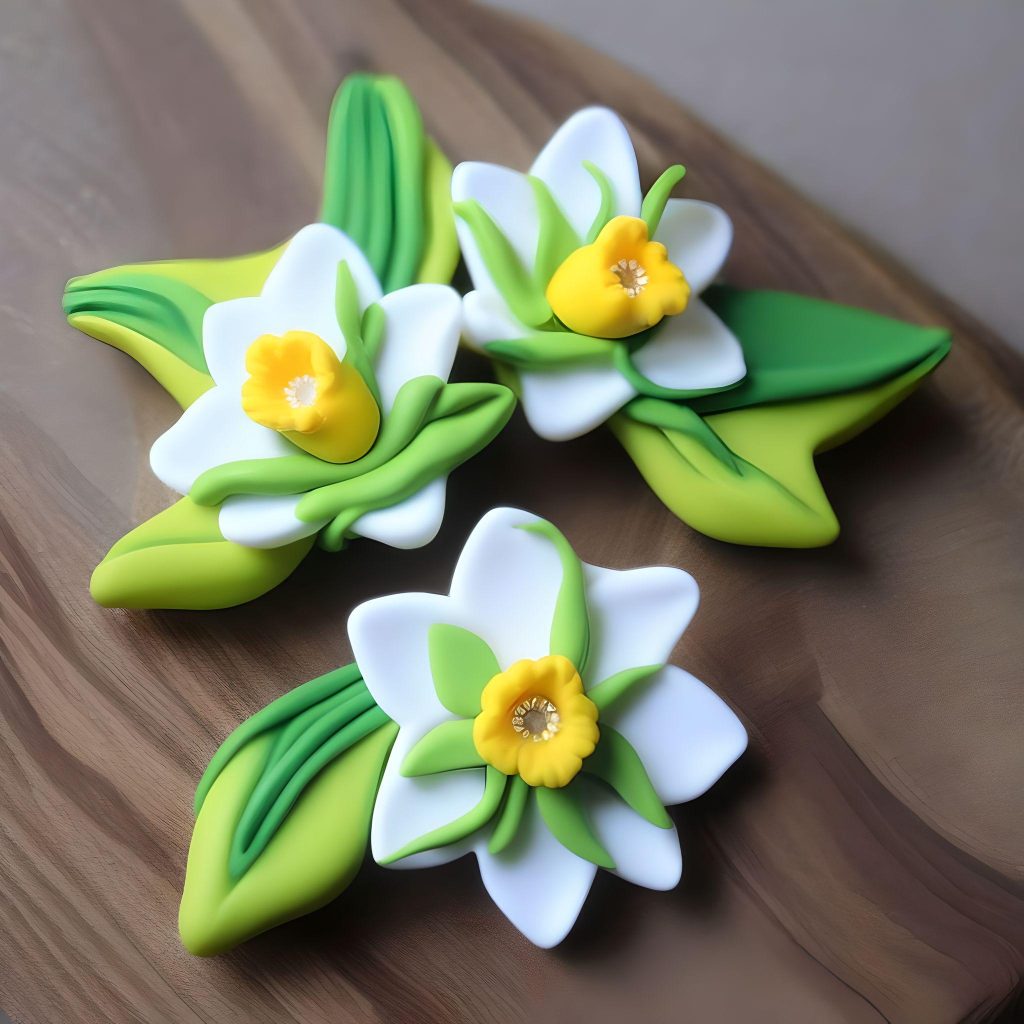 polymer clay daffodil flower 