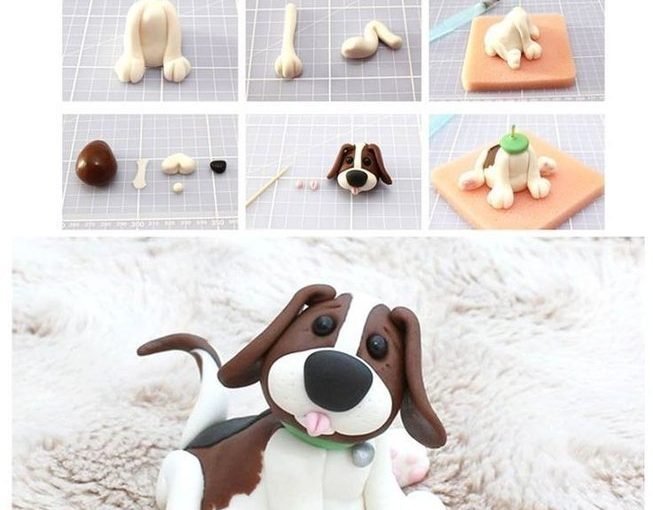 Polymer clay funny dog – DIY step by step tutorial