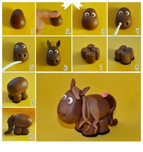 polymer clay horse step by stem diy tutorial fimo do it yourself