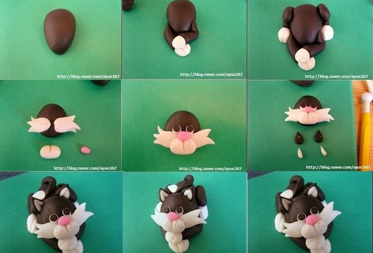 Polymer clay lazy kitty tutorial- DIY step by step