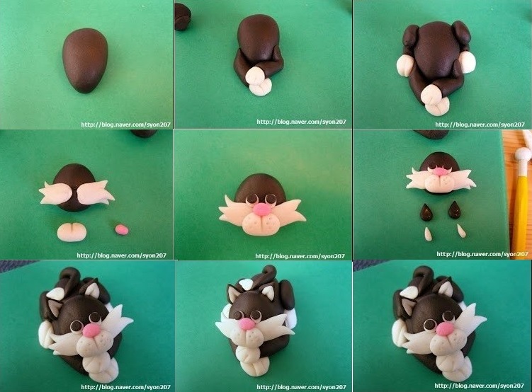 Polymer clay lazy kitty tutorial fimo cat