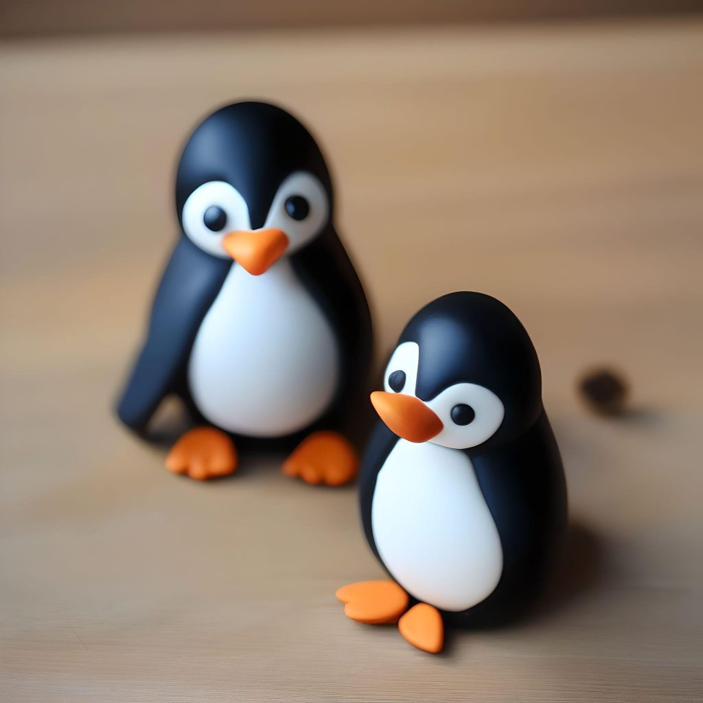 Polymer clay penguin