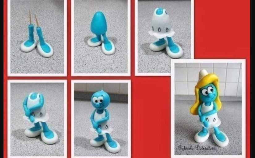 Polymer clay cheerful smurf – DIY step by step tutorial